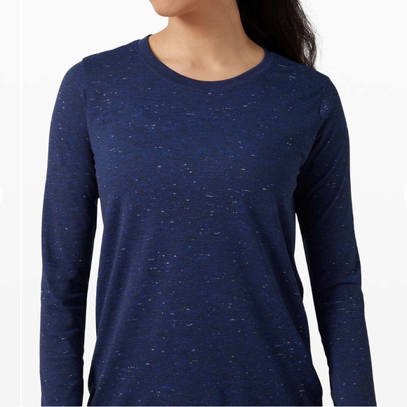 ❤️ Lululemon Swiftly Relaxed Long Sleeve Cosmic Shift Hyper Blue / Black - Picture 9 of 9